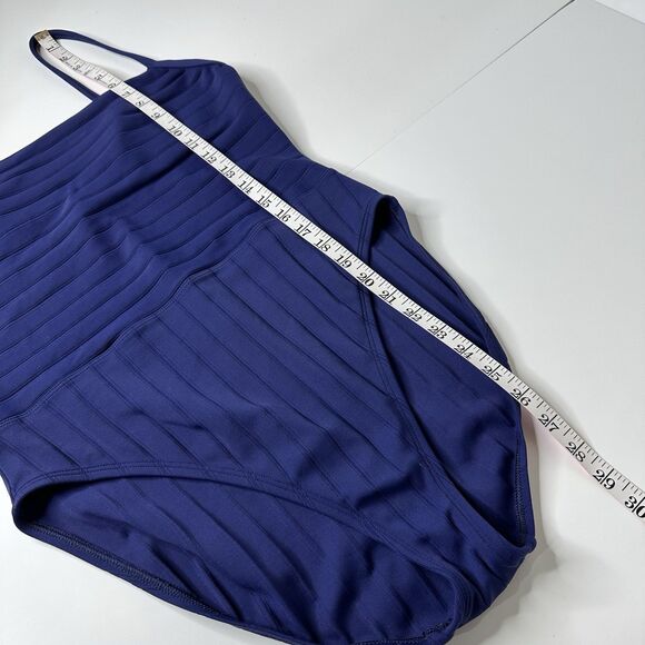 La Blanca by Rod Bettie One Piece Swimsuit Sz 16 Dark Blue Bathing Suit Textured - Picture 12 of 16